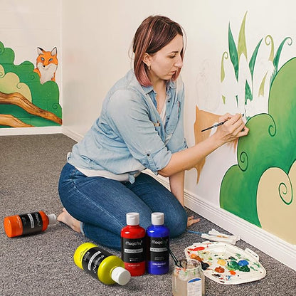 Magicfly Acrylic Paint Set, 14 Vibrant Colors (280ml / 9.47oz Each), Large Bulk Acrylic Paints for Artists & Beginners, Rich Pigment Craft Paint for Canvas, Wood, Ceramic, Fabric