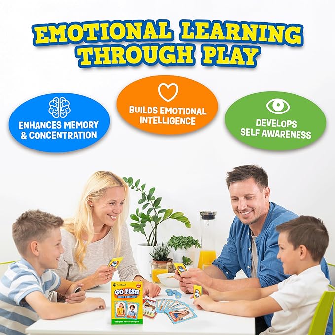 ThinkPsych Go Fish – Faces & Feelings Card Game Social Emotional Learning Game for Kids Ages 6+ | Teaches Emotions Through Play | 2-6 Players | Home, Therapy & Classroom Use