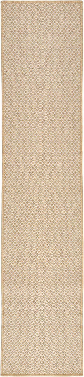 Nourison Home Courtyard Natural 2'2" x 8' Area Rug - Easy Clean, Non Shedding, Bed Room, Living Room, Dining Room, Kitchen (8' Runner)
