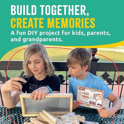 SparkJump Picnic Table Feeder for Squirrels - DIY Woodworking Project for Kids and Families, Includes Tools, Screws, and Paint Set, Sustainable FSC-Certified Wood, Ages 6+