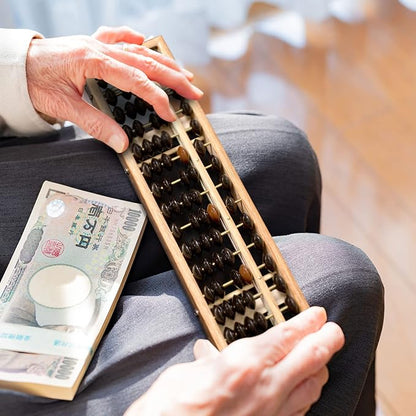 Yellow Mountain Imports Vintage Style Wooden Abacus - 13.9 Inches (35.3 Centimeters) - Professional 17 Column Soroban Calculator with Reset Button - Made