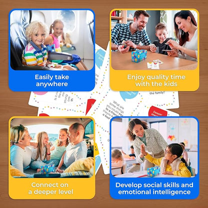 700 Conversation Cards for Kids, Fun Kids Conversation Starter Cards for Kids, Teens, Family Night, Dinner, Play Conversation Games, Color-Coded Across 6 Topics, Take Anywhere