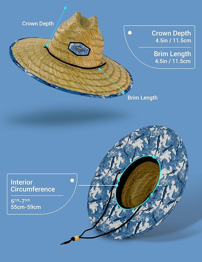 Palmyth Straw Hat for Men & Women Sun Hats, Beach Hat, Fishing Hat Wide Brim UPF 50+ Sun Protection