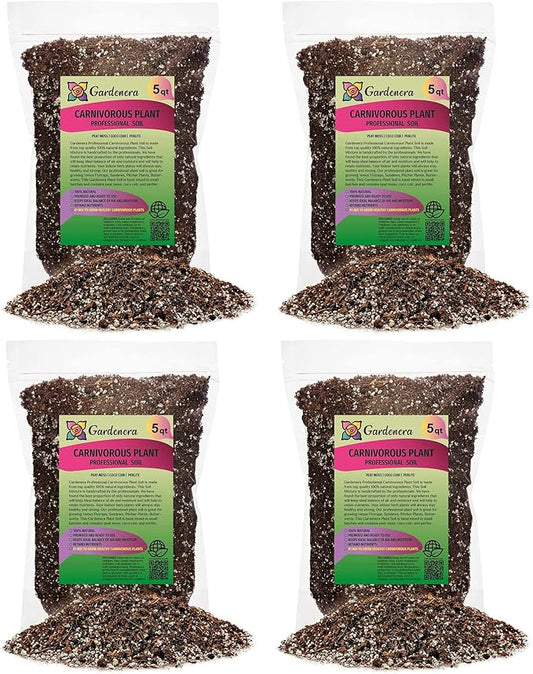 Professional Carnivorous Plant Soil - Ready to Use for Venus Flytraps, Sundews, Pitcher Plants, Butterworts | Peat Moss, Coco Coir, Perlite - 20 Quart