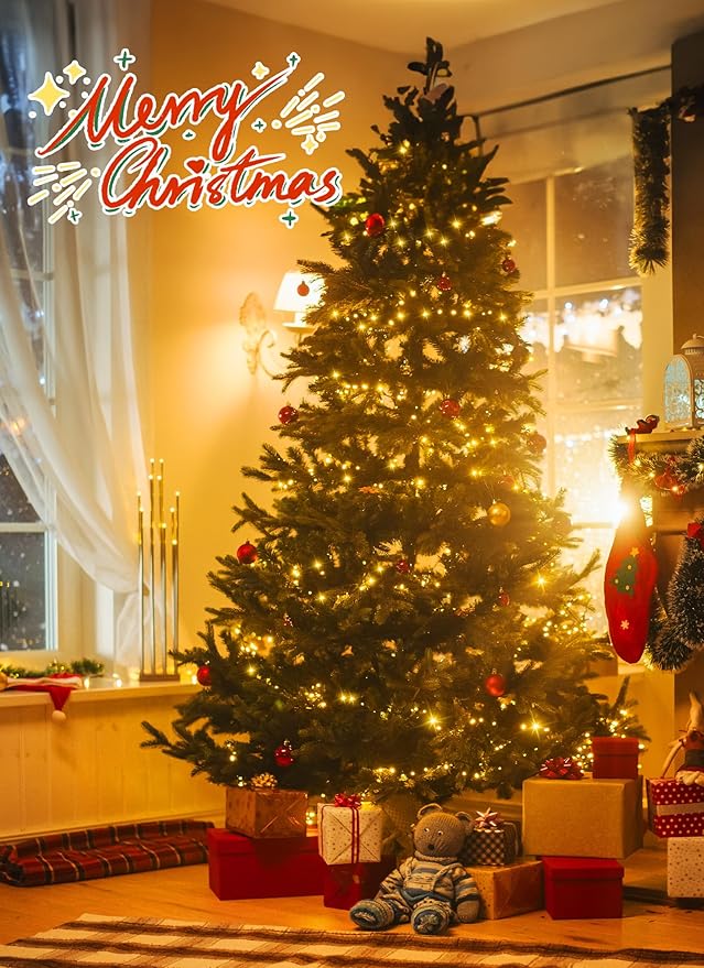 Minetom Christmas Lights, 128ft 400 LED Outdoor Christmas Tree Lights with Remote, 8 Modes Christmas String Lights Plug-in Mini Xmas Tree Lights with Timer for Outside Party Decor, Warm White