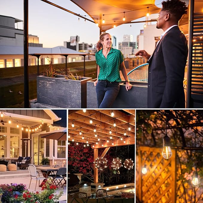 S14 Replacement LED Light Bulbs, Shatterproof & Waterproof 1W S14 LED Bulbs, Outdoor String Lights , E26 Base Patio Edison LED Light Bulbs, Warm White 2200K Plastic 70ML Non-Dimmable 25 Pack