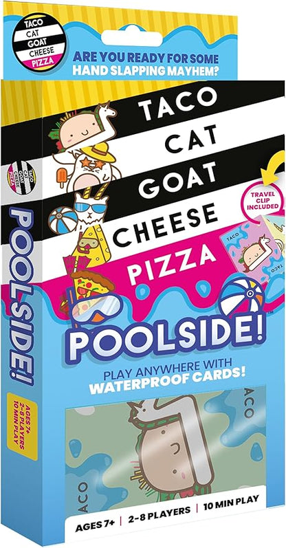 Taco Cat Goat Cheese Pizza Pool Edition Wildly Entertaining Waterproof Card Game for Outdoor Game Days | Easy to Play with 10 Minute Rounds | Fun for Kids, Teens, Adults, and Families | 2-8 Players