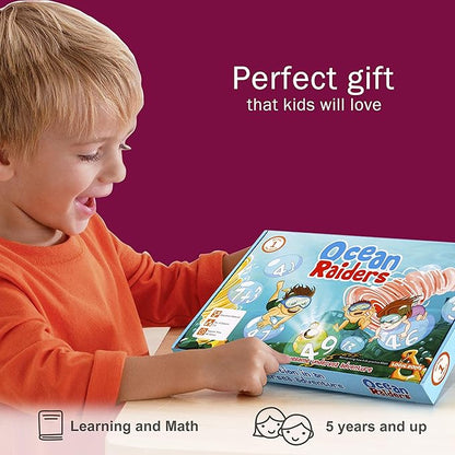 Ocean Raiders Number Sequencing & Addition Game - Fun Math Board Game and STEM Toy for 5-7 Year Olds, Perfect Educational Gift for Kids (Boys & Girls), Home Schoolers, Kindergarten & Up