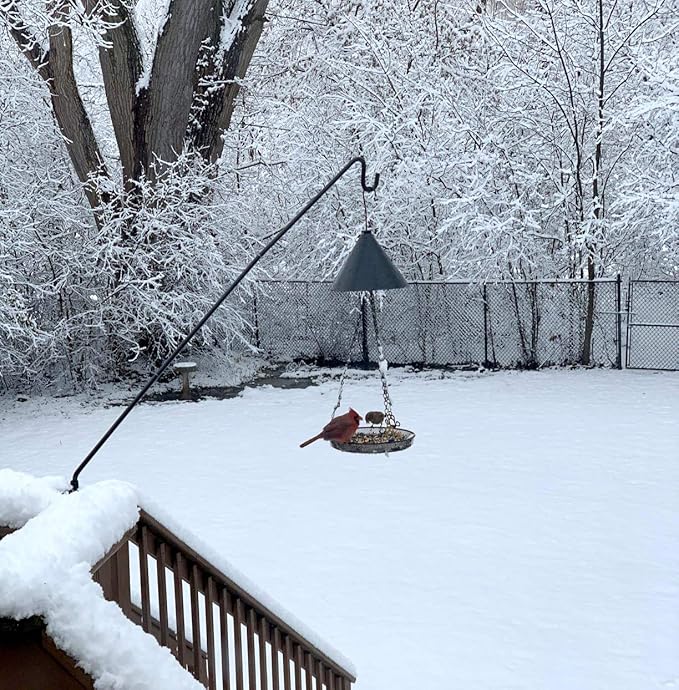 MIXXIDEA 2 Packs Heavy Duty Deck Rail Pole Deck Hook, Extensible and Adjustable Deck Hook for Hanging Bird Feeder, Plants, Suet Baskets,Wind Chimes,Lanterns