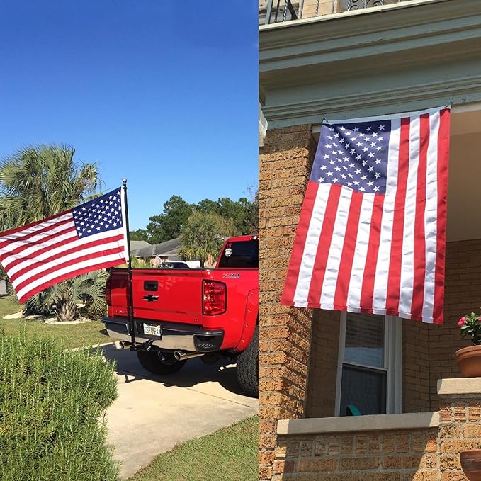 AZCOVER American Flag 6x10 FT Us Flag for Outside Heavy Duty Nylon USA American Flags for Outdoor with Embroidered Stars Sewn Stipes and Brass Grommets United States Flag