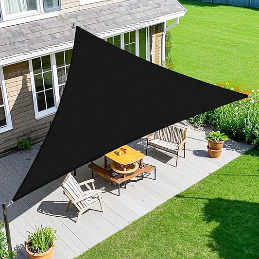 Amagenix Sun Shade Sail 18'X18'X25.5' Curved Edge Outdoor Shade Canopy Black Breathable 95% UV Block Shade Cloth for Patio Garden Backyard (We Make Custom Size)