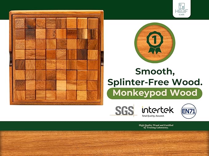 BSIRI Pentominoes Board Logic Puzzle Desk Toys Brain Games Cube Magic Educational Teaser Challenging Gift Intelligence Mind Kids Wooden Strategy Christmas Supplies Box Master Smart Boy Classroom