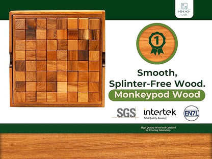 BSIRI Pentominoes Board Logic Puzzle Desk Toys Brain Games Cube Magic Educational Teaser Challenging Gift Intelligence Mind Kids Wooden Strategy Christmas Supplies Box Master Smart Boy Classroom