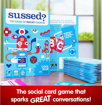 SUSSED The Wacky ‘What Would You Do’ Card Game - Social Fun for Teens, Boys, Girls for Kids Ages 10+ & Adults - Blue Pack