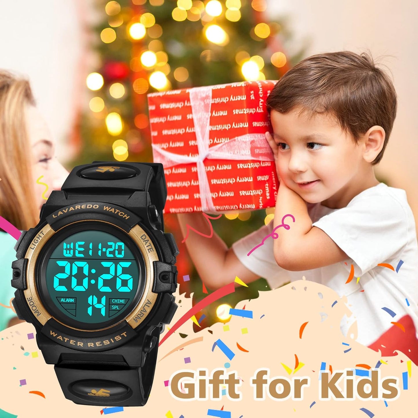 Kids Watch,Boys Watch for 3-15 Year Old Boys,Digital Sport Outdoor Multifunctional Chronograph LED 50 M Waterproof Alarm Calendar Analog Watch for Children with Silicone Band,Kids Gift