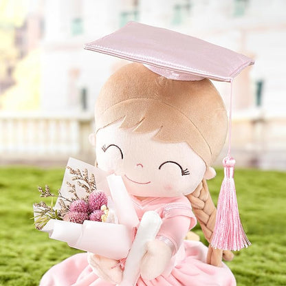 Gloveleya Baby Girl Gifts Graduation Plush Girls Dolls Congratulation Gift for Kindergarten Pink 16 inch
