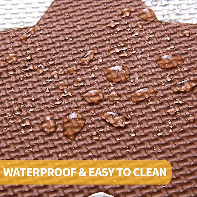 Coolcandy Baby Play Mat, 25Pcs Interlocking Puzzle Floor Mat, with Safety Fence - 0.4" Thick Non-Toxic EVA Foam Play Mat, for Infants & Toddlers 3-36 Months, Soft Puzzle Tiles for Play Areas