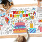 Giant Coloring Poster for Classroom Wall - Versatile 31.5 x 72 Inches Birthday Activity Poster/Table Cover, School Parties, Birthday Party and Special Events Decoration
