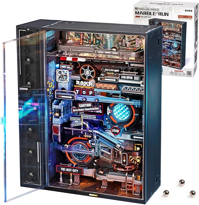 ROKR Marble Run Model Building Kit, 3D Puzzles for Adults, DIY Miniature Kit, Ideal Gift for Men and Women