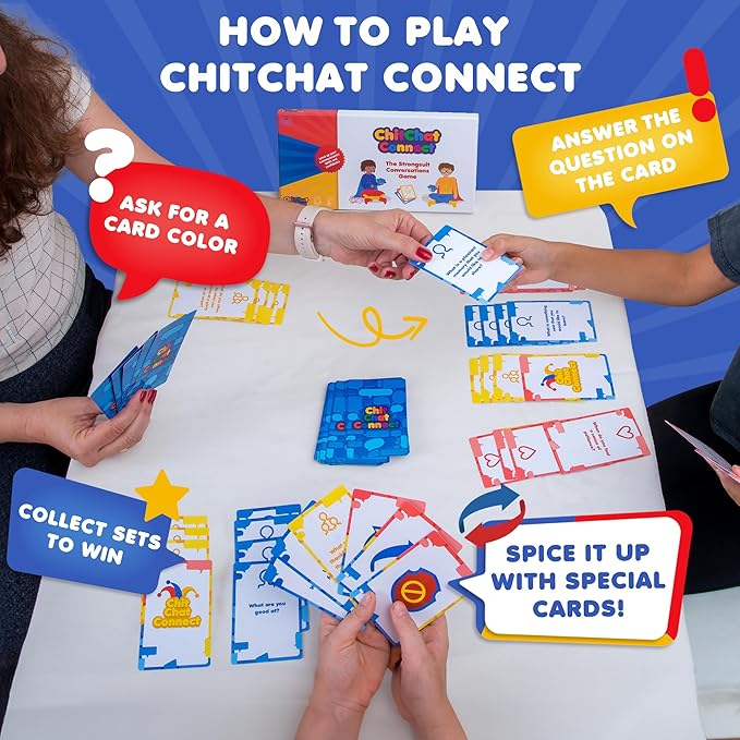 Chitchat Connect Conversation Game | Break The Ice Game for Therapy & Play | Counseling Office Must-Have | Ideal for Therapists & Parents | Build Communication & Social Skills for Teens & Kids