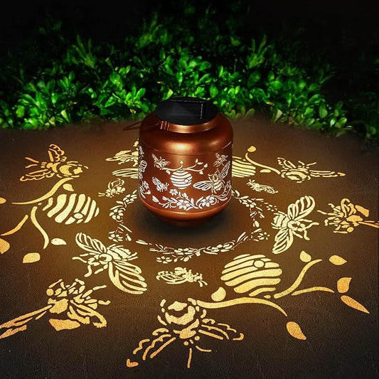 Gifts for Mothers Day Women Mom Grandma Solar Lantern Outdoor Waterproof Bee Garden Decor Hanging Solar Lights Yard Decorations Outdoor, Birthday Gifts for Mom, Backyard, Patio, Porch