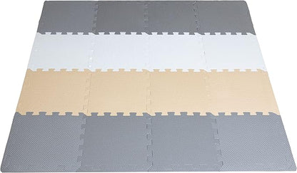 Angels Soft Foam Baby Play Mats Tiles 32 pcs Set covers over 46x46- Playmat Multi Use, Create & Build A Safe Area Interlocking Jigsaw Puzzle eva Non-Toxic Floor for Toddler Infant Kids Toy Room & Yard