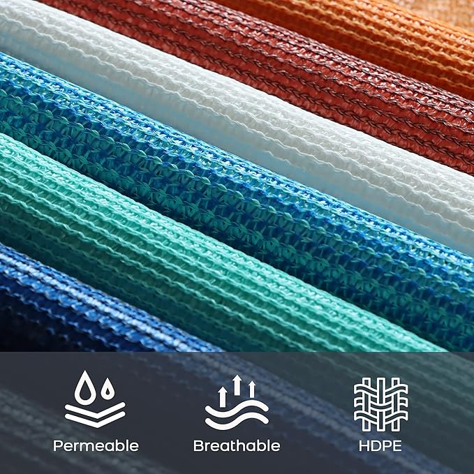 VICLLAX Shade Fabric Sun Shade Cloth with Every 2 FT Grommets for Patio Garden Pergola Cover Canopy 20x20 FT, Rust Red