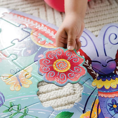Peaceable Kingdom Shimmery Butterfly Floor Puzzle – 53-Piece Giant Floor Puzzle for Kids Ages 5 & up – Fun-Shaped Puzzle Pieces – Great for Classrooms