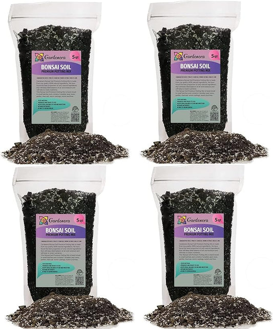 Bonsai Soil Premium Potting Mix - 20 Quart - Trusted by Bonsai Enthusiasts for Exceptional Results and Healthier Trees (4 Bags of 5 Quart)