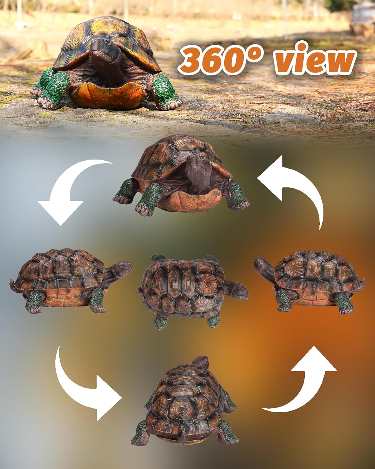 Turtle Statue,Resin Garden Sculpture Indoor/Outdoor Yard Lawn Ornament,Home Decor (Extra Large)