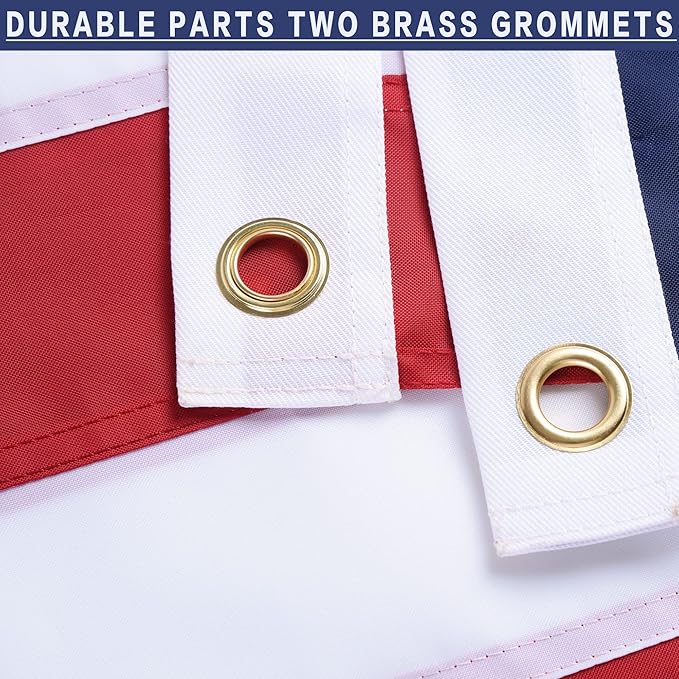 American Flag 6x10 Outside, US Flags for Outdoor Indoor, Heavy Duty Durable, Deluxe Embroidered Stars, Brass Grommets, Sewn Stripes, Vivid Color, Fade Resistant and waterproof