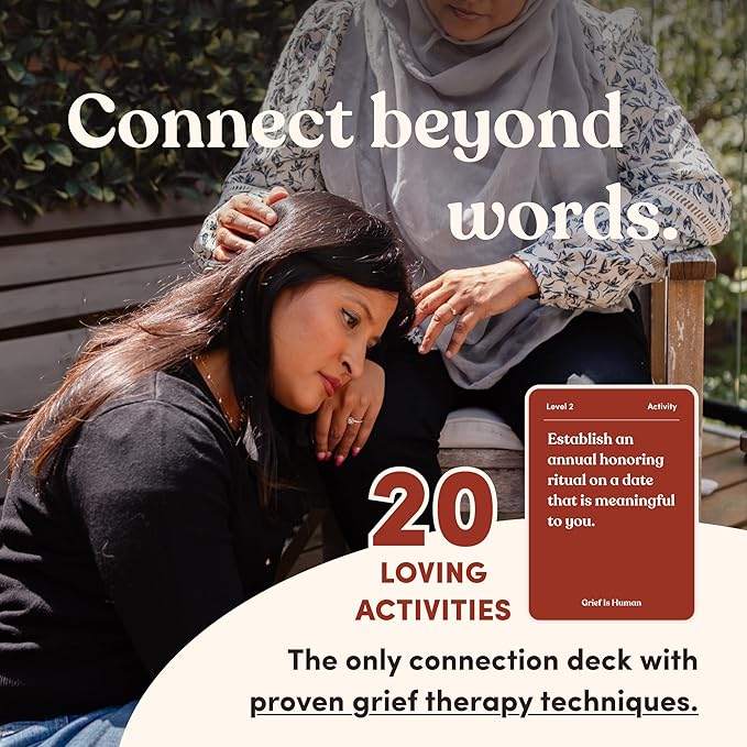 Grief is Human | Family & Friends Conversation Cards for Grieving | 70 Cards to Help You Process The Journey of Loss | Therapy for Adults