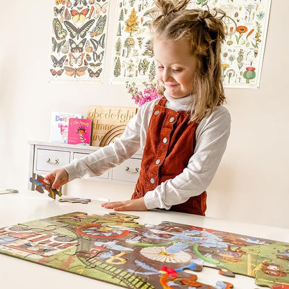 Upbounders® Splash Park 48 Piece Jumbo Puzzle for Kids Ages 4 5 6 7 8 | Beginner Floor Puzzle | Multicultural Family Children Preschoolers at Play | Large Pieces & Storage Box (FSC-Certified)