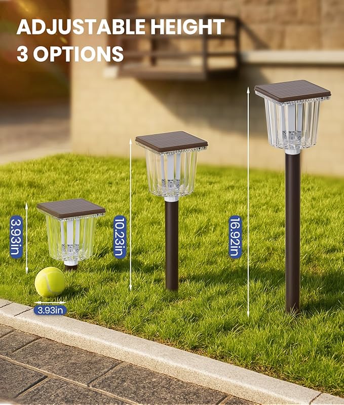 Super Bright Solar Pathway Lights Outdoor Powered,Adjustable Warm&Cool White,Waterproof IP65 Garden Decor Landscape Lighting Outside for Yard/Patio/Walkway/Driveway/Landscape (Cocoa Brown, 1 Pack)