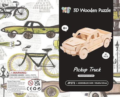 Georgie Porgy 3D Wooden Puzzles, DIY Models Kits for Kids, Dinosaur Animal Airplane Car Woodcraft Construction Toy DIY Projects (Airplanes Off-Road Vehicle Cars Yacht)