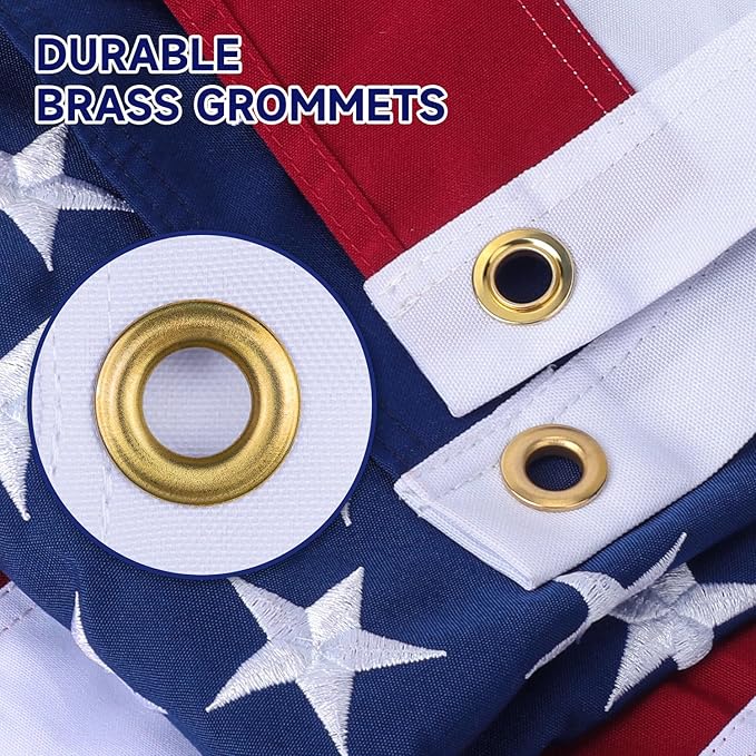 American Flag 4x6 Ft ，Upgraded Thickened - Spun Polyester Series Fade-Resistant Ultra Durable Tear-Resistant Heavy Duty Flags Heavy Duty, Embroidered Stars, Sewn Stripes, Brass Grommets