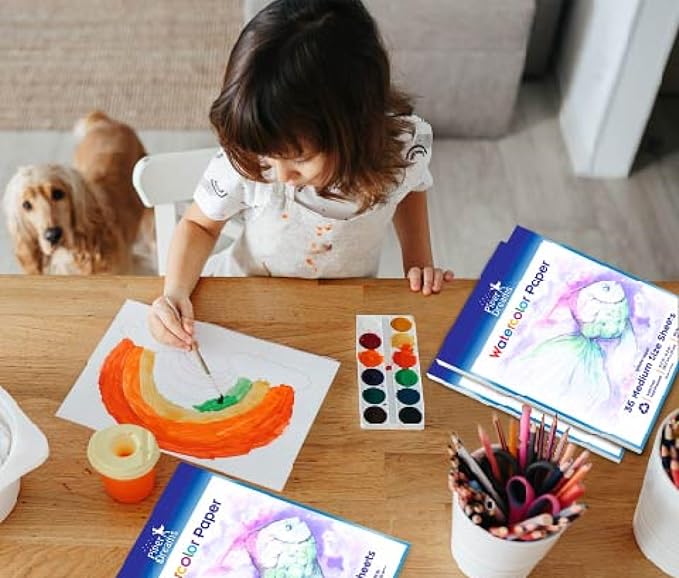 1 Pack - Total of 36 Sheets of Watercolor Paper (11.7" x 8.3") - Heavy Stock (98lb), Loose White Sheets. Perfect for Kids, Students & Adults