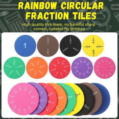 6 Sets Fraction Circles Set for Math Classroom Fractions Manipulatives Math Manipulatives for Home School Supplies