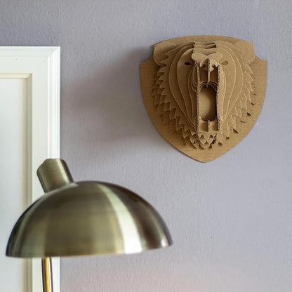 Cottify 3D Cardboard Puzzle - Fun 3D Puzzles for Adults & Kids, Easy to Assemble 3D Puzzle, Eco-Friendly, No Scissors or Glue Needed, Cardboard Assembly Toy, Perfect Sustainable Gift (Bear Head)