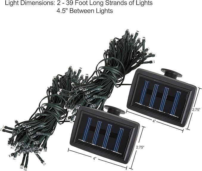 Pure Garden 2-Pack Solar Powered LED String Lights