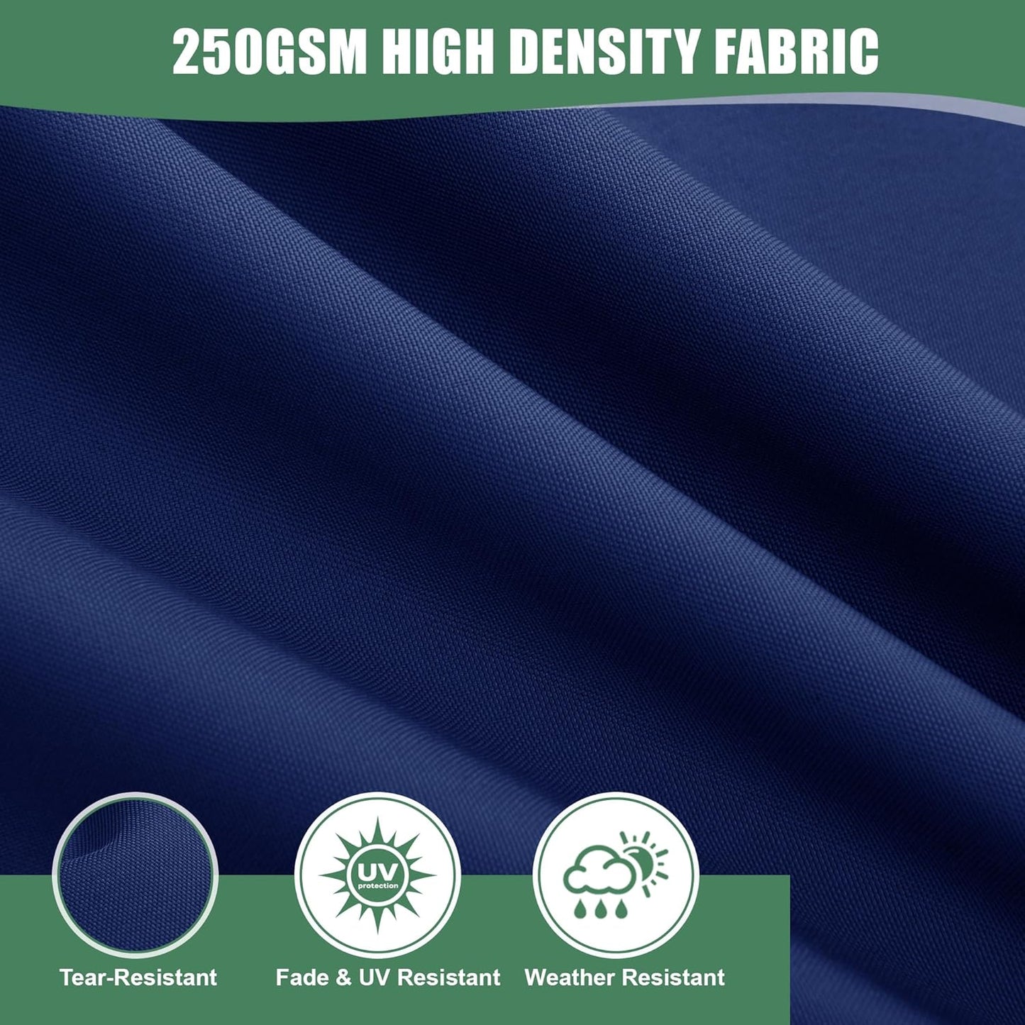 Chaise Lounge Cushions Outdoor Set of 4 - Waterproof and Fade Resistant Sun Lounger Replacement Cushions - Patio Lounger Pads with Removable Cover for Pool, Deck, 80 x 26 x 3 Inch, Navy