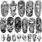 77 Sheets Christian Temporary Tattoo for Women Men, 17 Sheets Half Arm Religious Cross Jesus God Angels Fake Tattoos for Adult Arm Chest, 60 Sheets Christ Tiny Realistic Tattoos Stickers for Kids