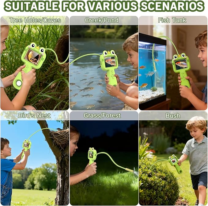 Kids Camera, Endoscope Camera with Light & Flexible Tube, Borescope Snake Scope Outdoor, Science Educational STEM Toys for 3 4 5 6 7 8 9 10 11 12-Year-Old Boys Girls Christmas Birthday Gifts