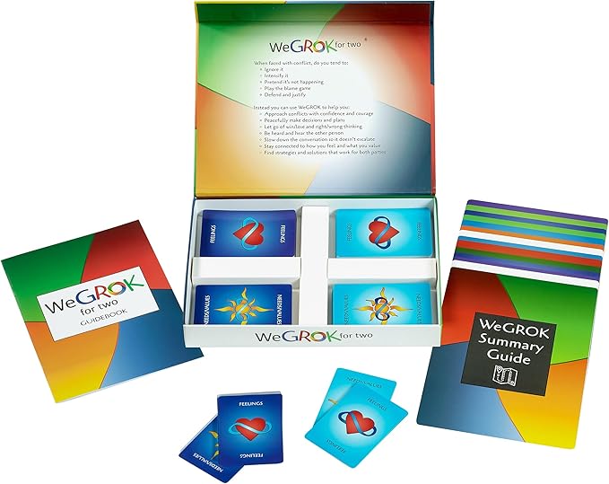 WeGROK Relationship & Conflict Resolution Cards – Mediation in a Box for Two People – Empathy & Communication Activity for Couples, Friends & Family – Emotional Intelligence & Connection Tool
