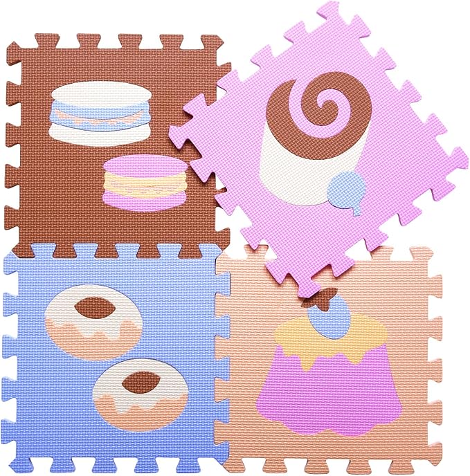 Coolcandy Baby Play Mat, 25Pcs Interlocking Puzzle Floor Mat, with Safety Fence - 0.4" Thick Non-Toxic EVA Foam Play Mat, for Infants & Toddlers 3-36 Months, Soft Puzzle Tiles for Play Areas