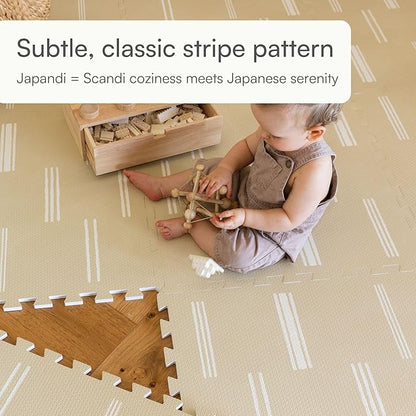 Baby Play Mat for Floor – 6x8ft Old White | Soft Non Toxic Premium EVA Foam Tiles for Tummy Time, Crawling & Playroom – Waterproof Interlocking Floor Mat for Babies & Toddlers by Lillefolk (12 Tiles)