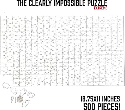 The Clearly Impossible Puzzle 500 Pieces Hard Puzzle for Adults (Acrylic, Jigsaw, 18.75x11 inches, 1 Pound, Made in USA)
