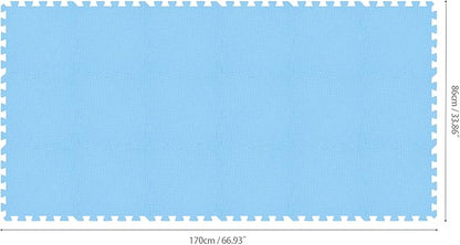 qqpp EVA Rubber 18 Tiles Interlocking Puzzle Foam Floor Mats - Baby Play Mat for Playing | Exercise Mat for Home Workout. Blue. QC-Gb18N