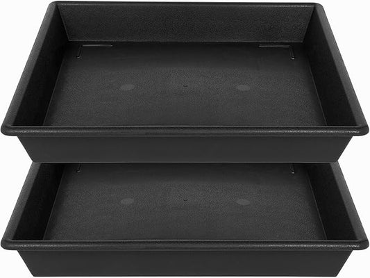 Square Plant Saucer 8 Inch 2 Pack 6 8 10 12 14 16 18 20 Inch, Plant Trays for Pots Heavy Duty Plastic Plant Saucers for Indoors Outdoors, Flower Pot No Holes Plant Drip Trays