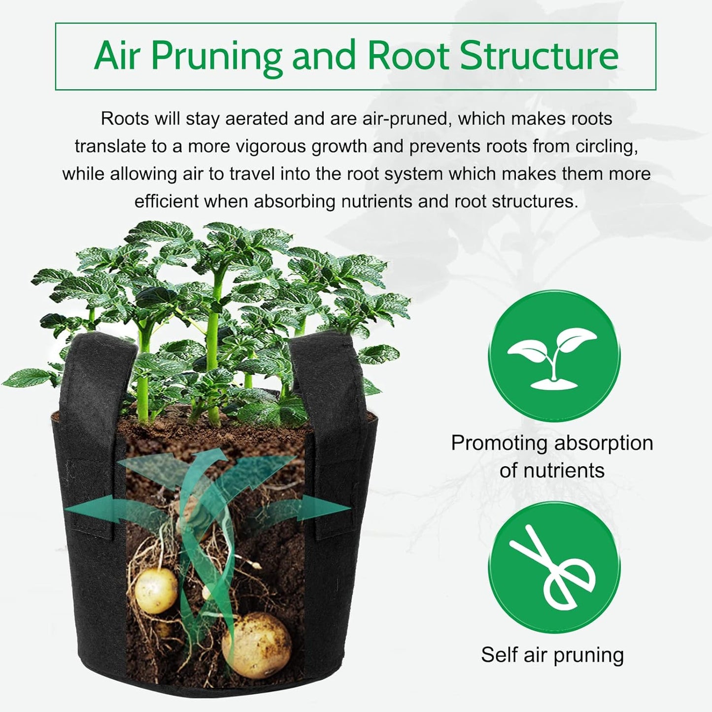 JERIA 12-Pack 1 Gallon, Vegetable/Flower/Plant Grow Bags, Aeration Fabric Pots with Handles (Black), Come with 12 Pcs Plant Labels